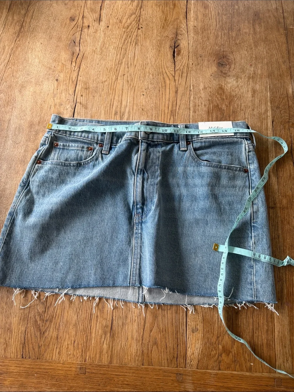 Abercrombie & Fitch Curve Love Mid-rise Light Blue Denim Mini Skirt-Size 30 NWT